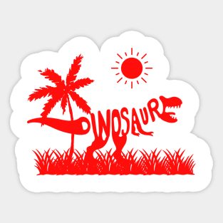 Dinosaur Red Wordart Sticker